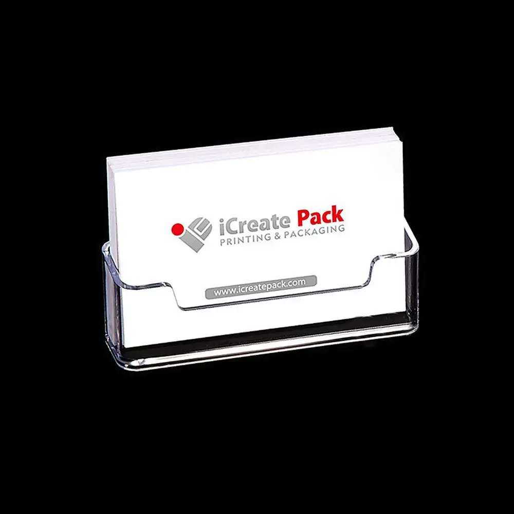 

Acrylic Business Card Holder Creative Desktop Name Card Storage Card Display Stand Fits 50-70 Business Cards Office Supplies