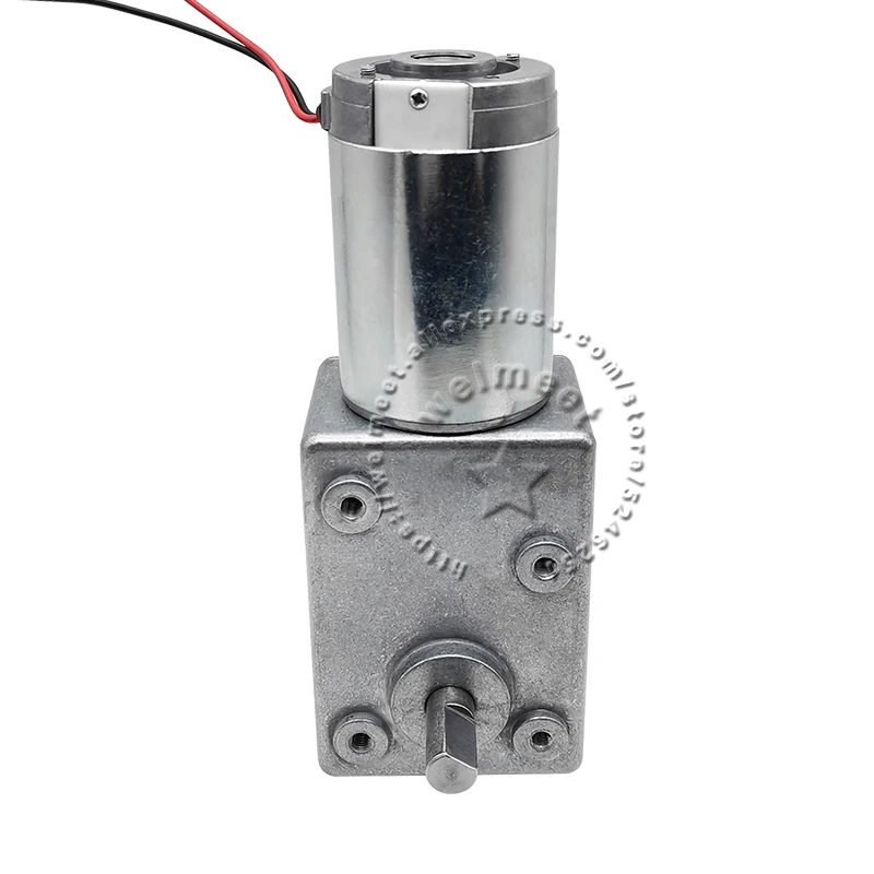 DC12V 24V 3rpm-175rpm Single Shaft or Dual Shaft Turbine Worm Metal Gearbox High Torque Low Speed Reduction Gear Motor 5882-4468
