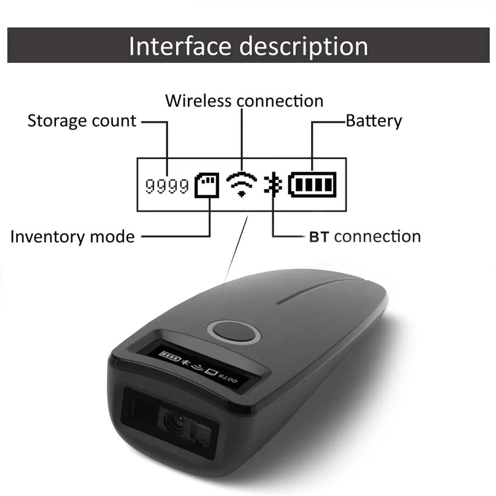 QR Code Reader Mini Barcode Scanner USB Wired/Bluetooth/ 2.4G Wireless 1D 2D Scanner PDF417 EAN13 Data Matrix Bar code Reader