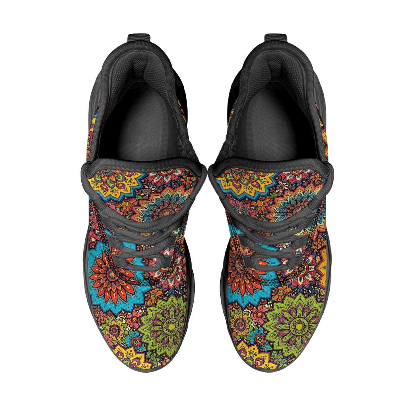PENSTROLL Non Slip Men's Sport Trainer Lightweight Men's Blade Sneakers for Jogging Mens Colorful Mandala