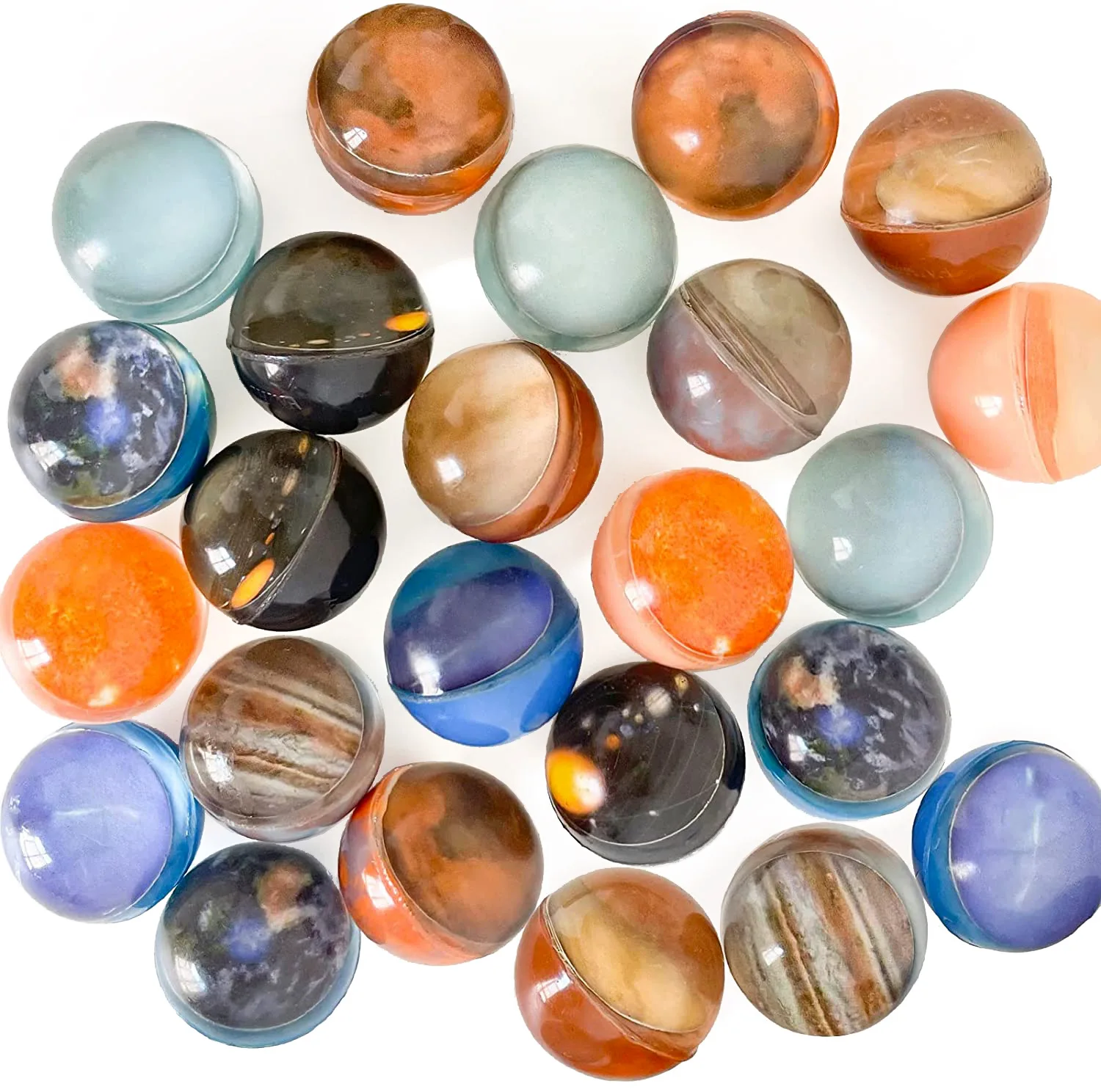 10PCS Rubber Bouncy Balls 30MM Balle Rebondissante Space Solar System Planet Theme Party Favors Prizes Birthday Gift Bag Filling