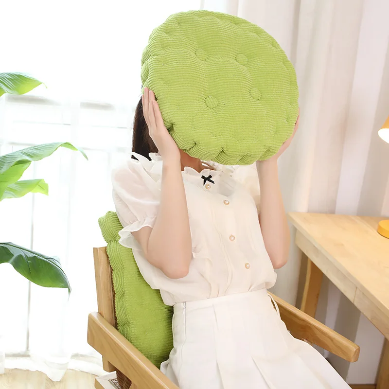 Simulation Biscuit Plush Cushion Real Life Stuffed Food Cookie Snacks Plushies Throw Pillow Cute Soft Kids Toys for Home Decor