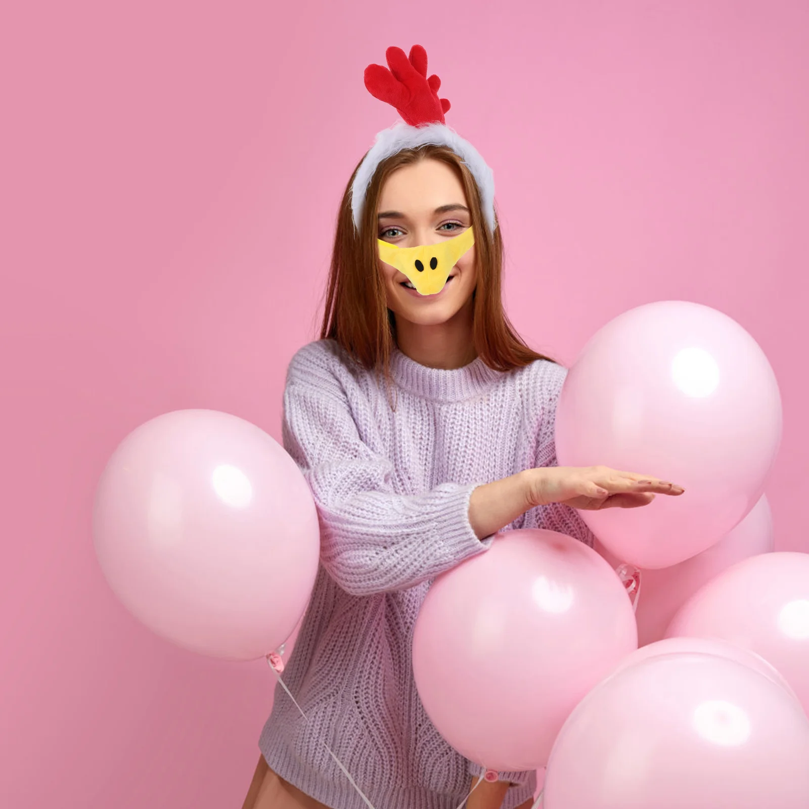 

1 комплект, повязка на голову с петухом, костюм, комплект с хвостом носа, вечерние, Хэллоуин, Пасха, День благодарения, аксессуары для одевания животных, шапки с сельскохозяйственными животными