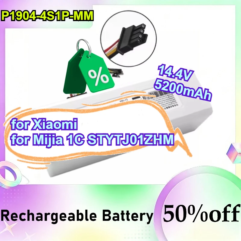 

Replacement Battery P1904-4S1P-MM 14.4V 5200mAh for Xiaomi Mijia 1C STYTJ01ZHM Robot Vacuum Cleaner