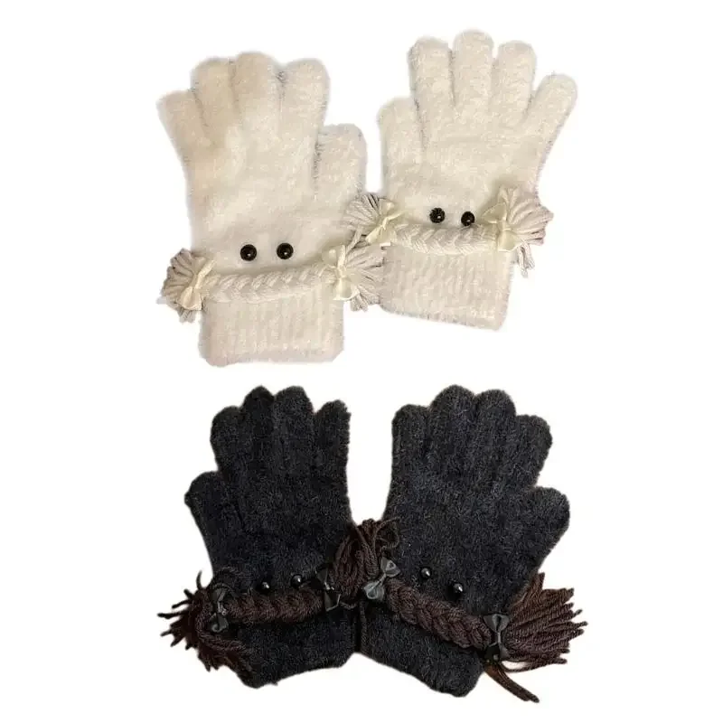 Trendy Warm Thermal Gloves Thicken Stylish Mitten Gloves for Cold Weather Christmas Winter Cycling Skiing Climbing