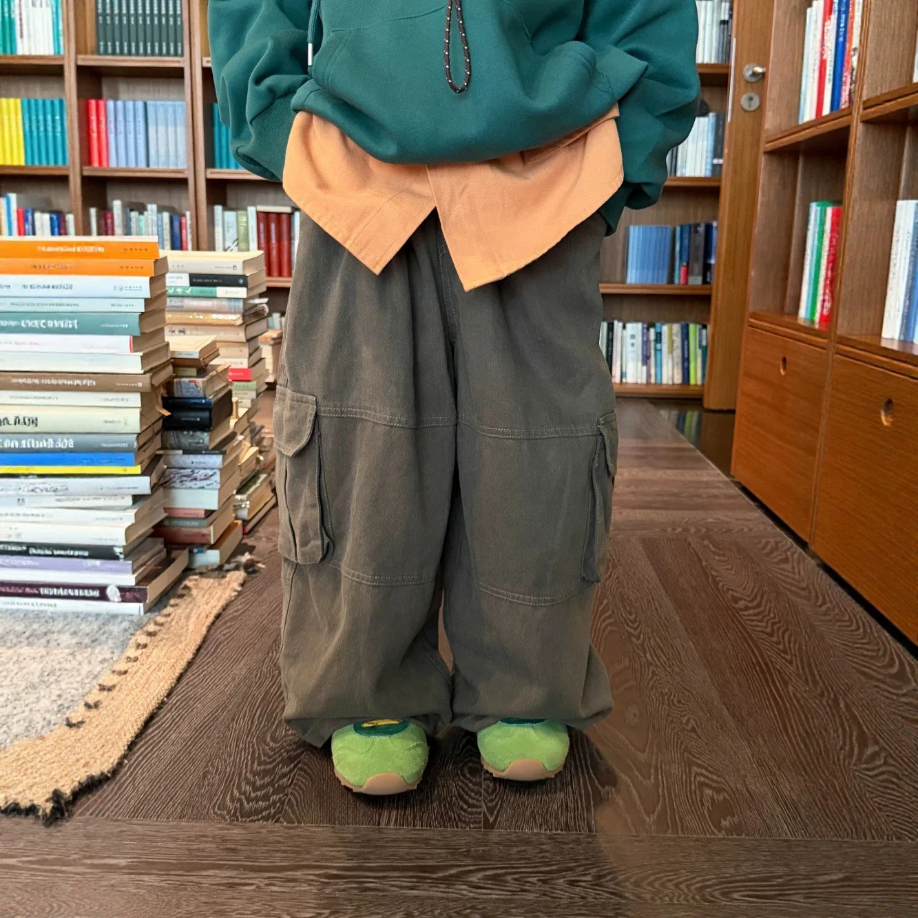 Children Clothing Pants Autumn Boys Korean Version Solid Color Casual Work Pants Children Loose and Versatile Wide Leg Pants