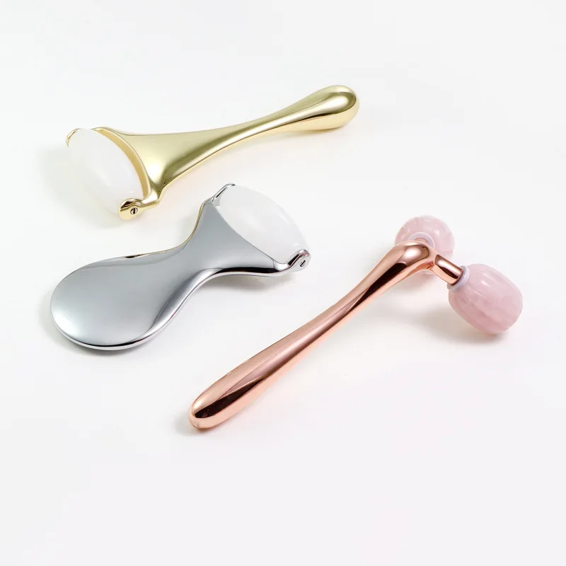 1PC 옥 롤러 마사지 뷰티 완드 화이트 옥 아연 Zlloy 얼굴 특수 얇은 얼굴 롤러 스크래핑 페이스 리프팅 도구