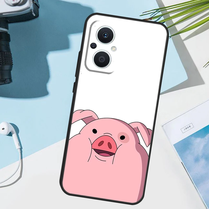 غطاء خنزير كاواي وردي لطيف لهاتف OPPO رينو 14F 13F 12F 11 F 10 12 13 14 Pro 7 8 Lite OPPO Find X9 X8 X6 X5 Pro
