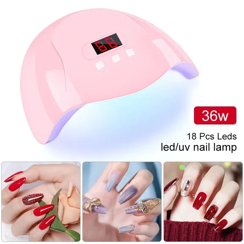 LULAA-Lámpara profesional para uñas de Gel, secador de uñas con 3 temporizadores, Sensor automático, para manicura, hogar y salón