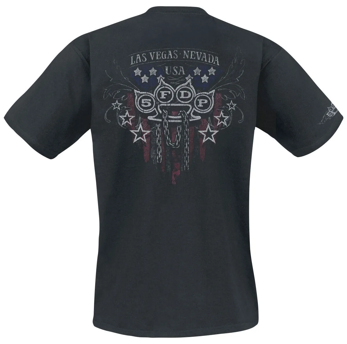 Five Finger Death Punch USA Flag & Brass Knuckle Graphic T-Shirt Streetwear Tee