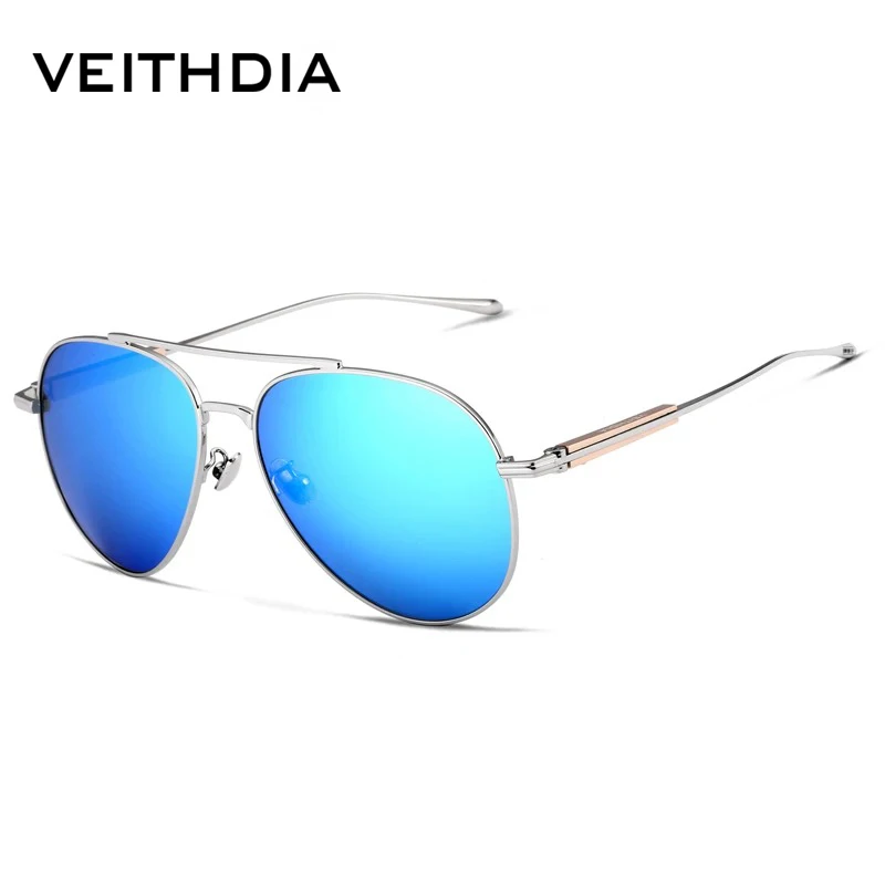 

VEITHDIA брендовые защитные солнцезащитные очки в классическом стиле, очки-пилоты, зеркальные поляризационные солнцезащитные очки с линзами UV400 для мужчин и женщин VH06696