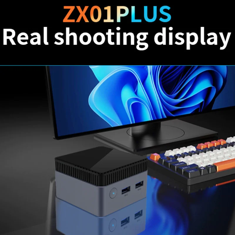ZX01 PLUS 쿼드코어 인텔 트윈레이크 N150 미니 PC 윈도우 11 인텔 UHD 코어 디스플레이 12G DDR5 512G SSD RJ45 1000M 타입C 4K HD 출력