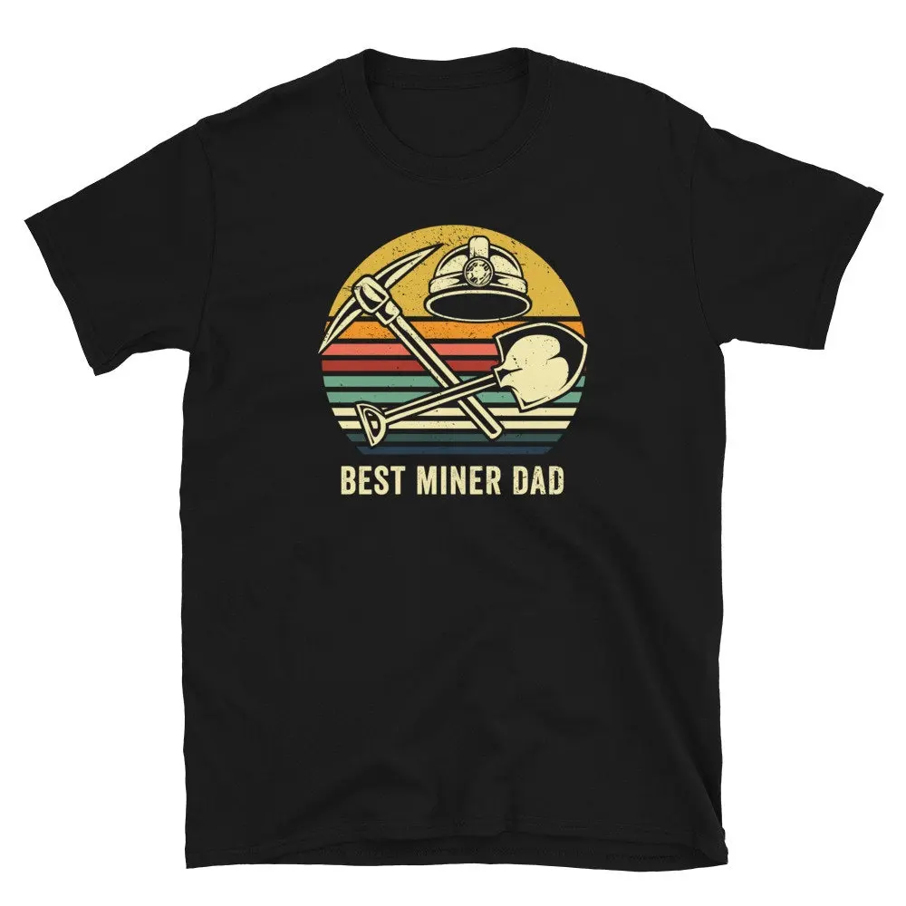 Retro Coal Miner Dad T Shirt Vintage US Flag Father Coalminer Mining s