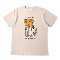Trust Me I'm a Dogtor Funny Printing Graphic Tees Unisex Men Women Summer Loose Cotton Khaki Tees Street Fashion Casual Tops