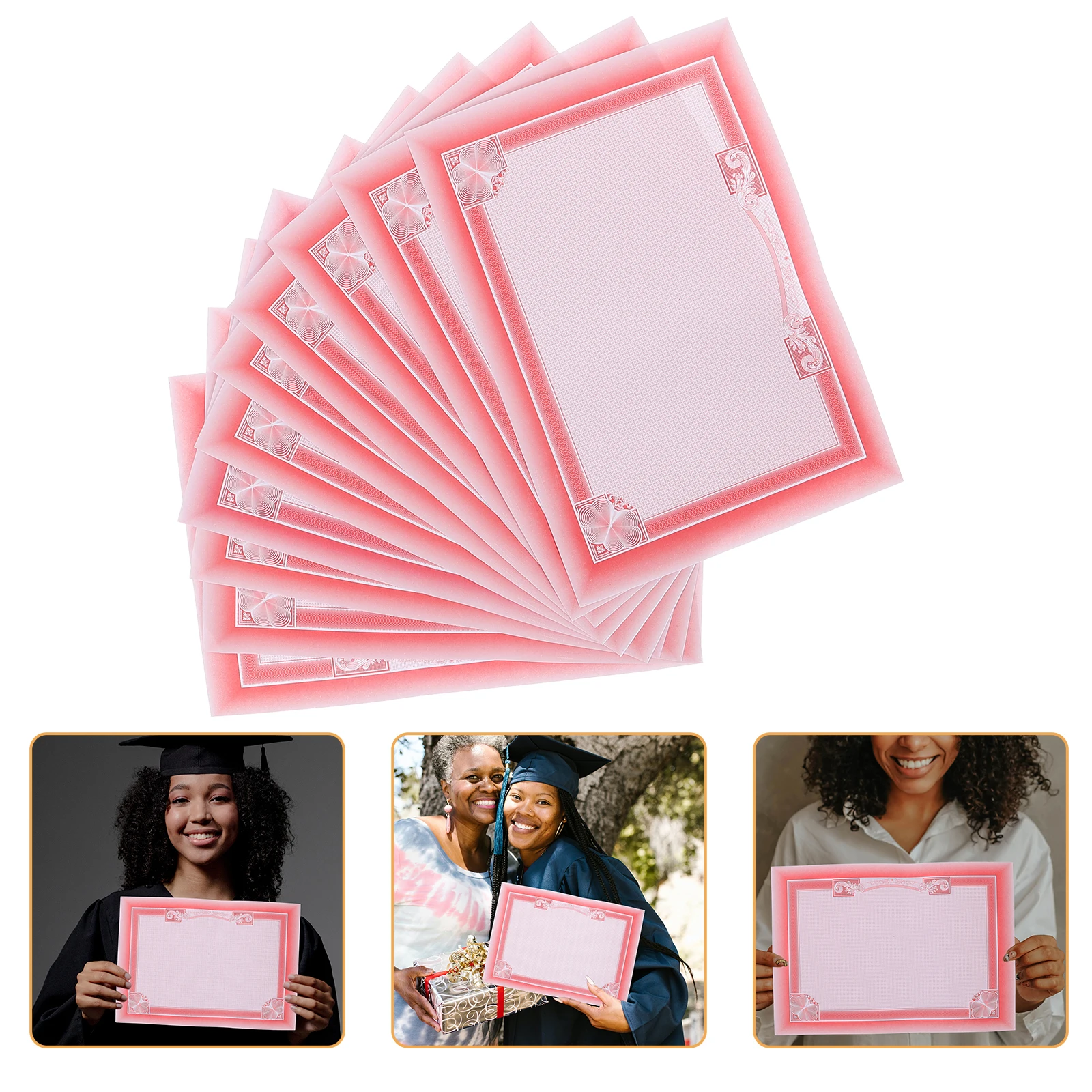 

10pcs Honor Inner Page Paper 16K Certificate Inner Paper Red White Blank Diploma Graduation Printable Writable cardboard