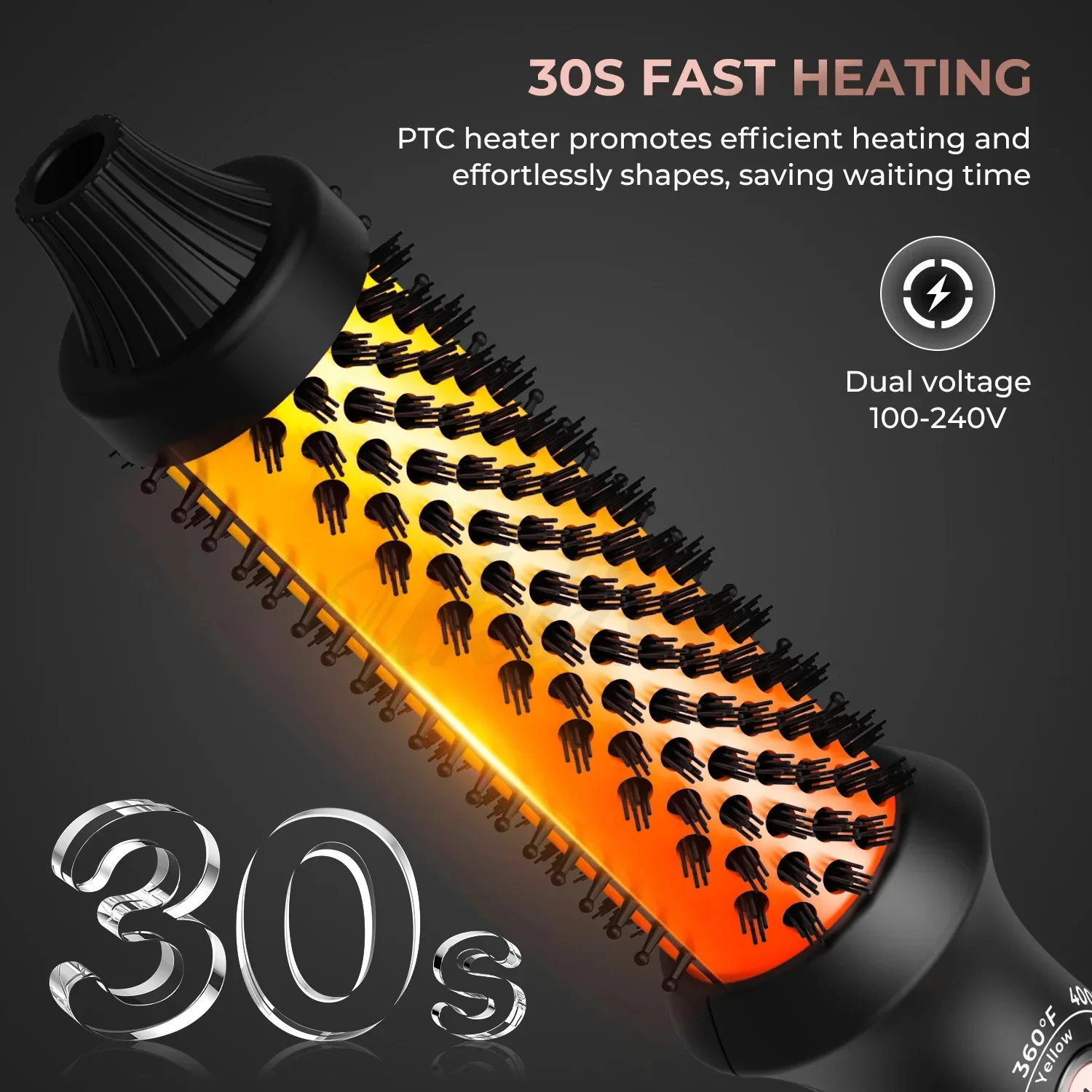 Modelador de cabelo íon negativo alisamento pente curling ferro criar cachos macios e completos aquecimento rápido escova redonda