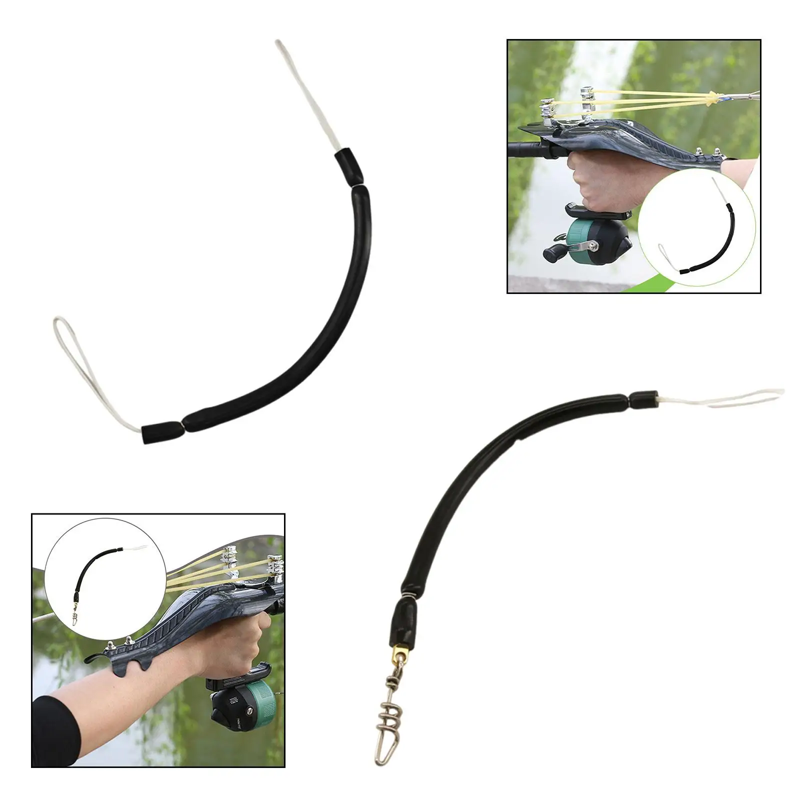 

Амортизирующий шнур для подводной охоты, гибкие прочные аксессуары для снаряжения, сверхмощный черный для каякинга, парусного спорта на открытом воздухе, подводного рафтинга