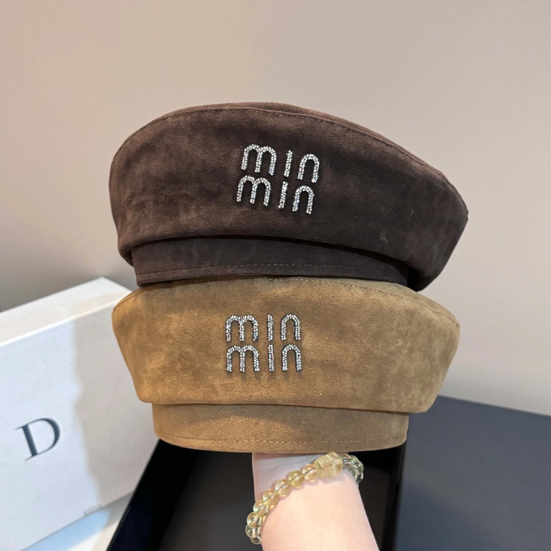 High Quality Vintage Suede Beret Hat Women Female Sweet Artist Painter Cap For Girls Ladies Solid Sample min Octagonal Caps