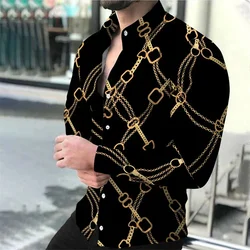 Men's top lapel shirt casual comfortable evening fashion trend retro classic style 2023 spring and summer casual style