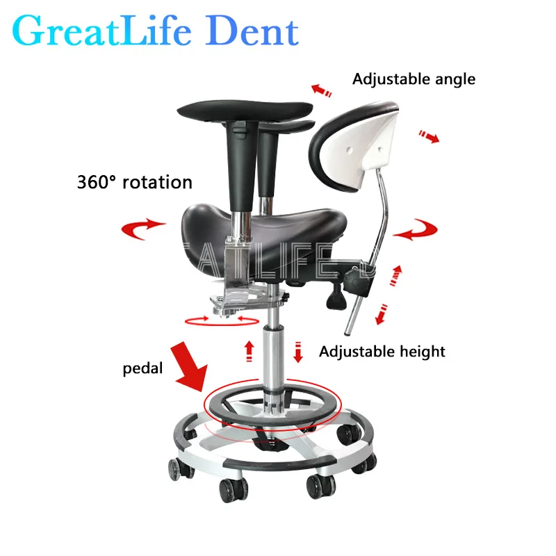 GreatLife Dent Dental Laboratory Equipment Instrument Dentist chair Comprehensive Treatment Luxury Foot Pedal Height Adjustable