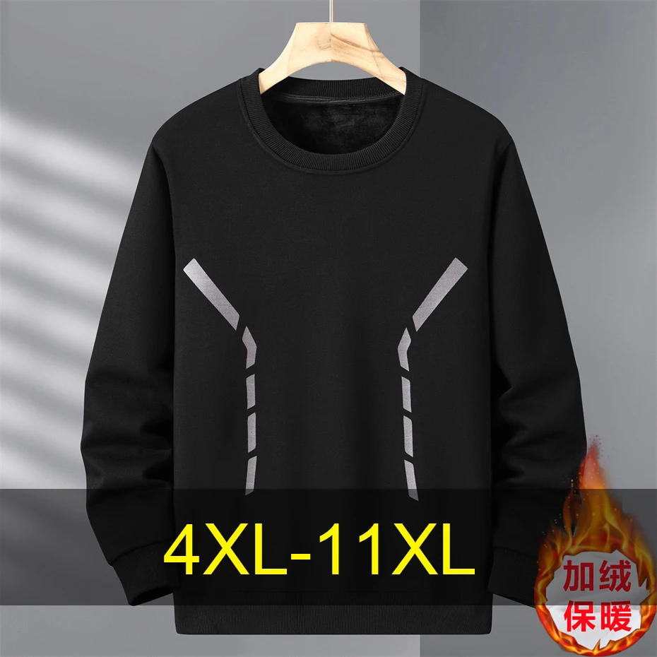 

11XL Plus Size Sweatshirts Men Spring Autumn Fleece Sweatshirt Streetwear Pullover Male Big Size 10XL