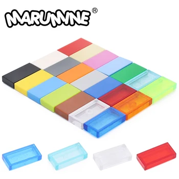 Marumine 200 יחידות 1x2 קוביות בנייה באריזה גדולה 3069 MOC חלקי רצפה DIY בית עיר רחוב לוח בסיס