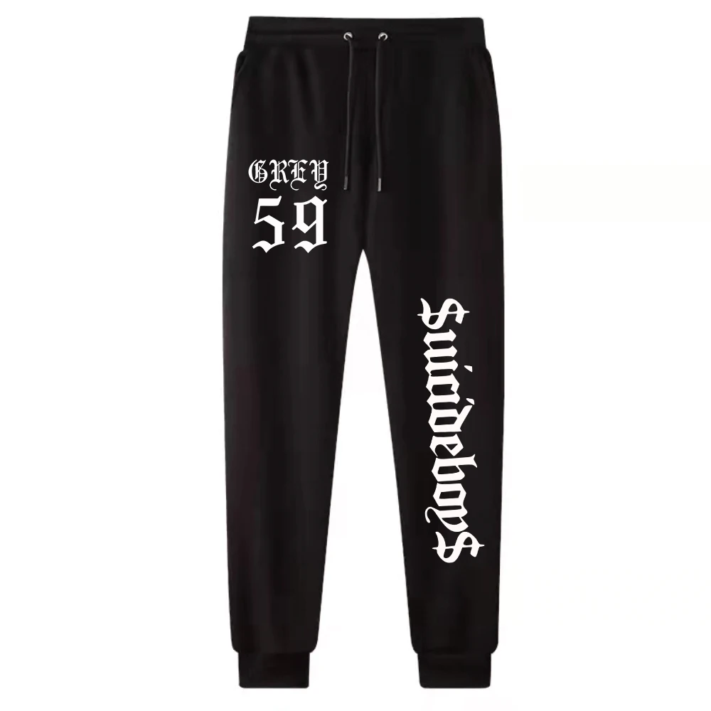 Pantalones de esqueleto de Suicideboys para hombre y mujer, ropa de calle Harajuku