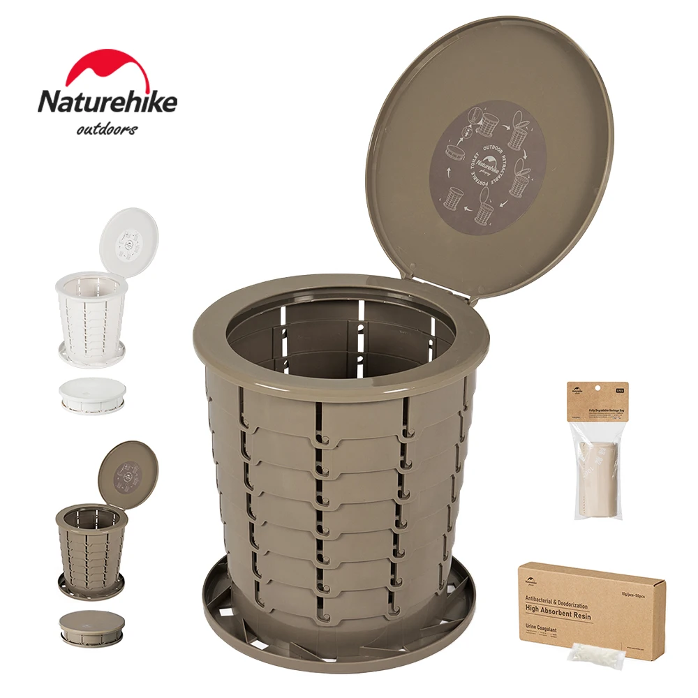 

Naturehike Folding Toilet Portable Collapsible Anti-Odor Travel Emergency Toilet Waste Treatment Camping Toilet Outdoor Hiking