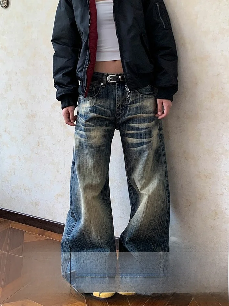 

American Sle High Waist Straight Leg Jeans Women's Spring New plus Size Warm Slimming Thin Long Pants Casual Pure Color