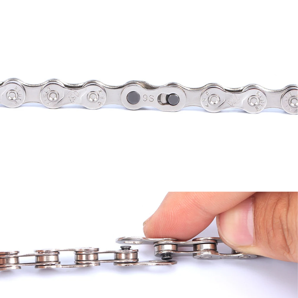 

9-Speed Bike Chain Silver Durable Replacement Repair Temporary Use Accessory Chain Joint Buckle