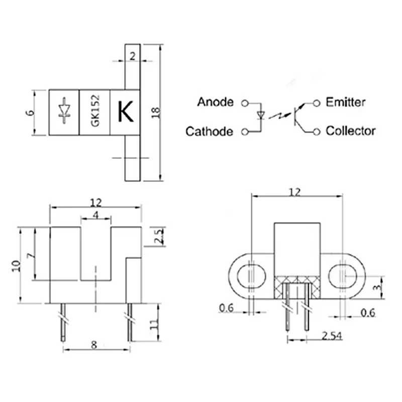 GK152 OPTO INTERRUPTER Visible Wavelength940nm