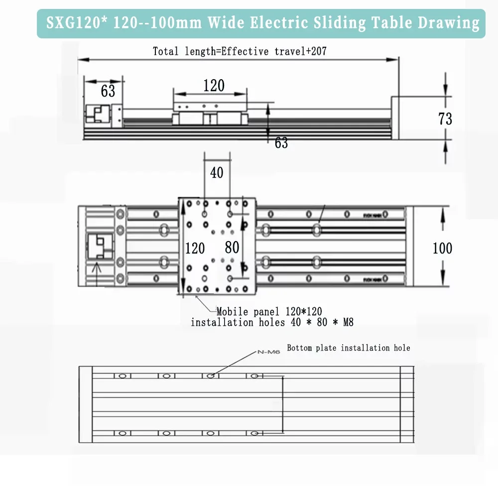 100mm Width Double Linear Guide Heavy Duty Sliding Table SFU1605/1610 BallScrew 50-1200mm Linear Actuator XYZAxis CNC 4PCS HGR15