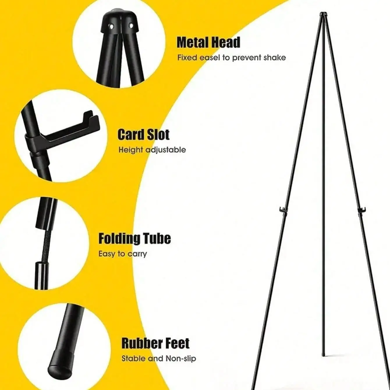 66inch Foldable Portable Display Stand, Foldable Banner Poster Sign Stand, Multifunctional Backdrop Stand, Suitable for Wedding Ceremonies, Engagement Parties, Graduation Parties, Wedding Favors, Wedding Supplies, and Adult Party Decorations