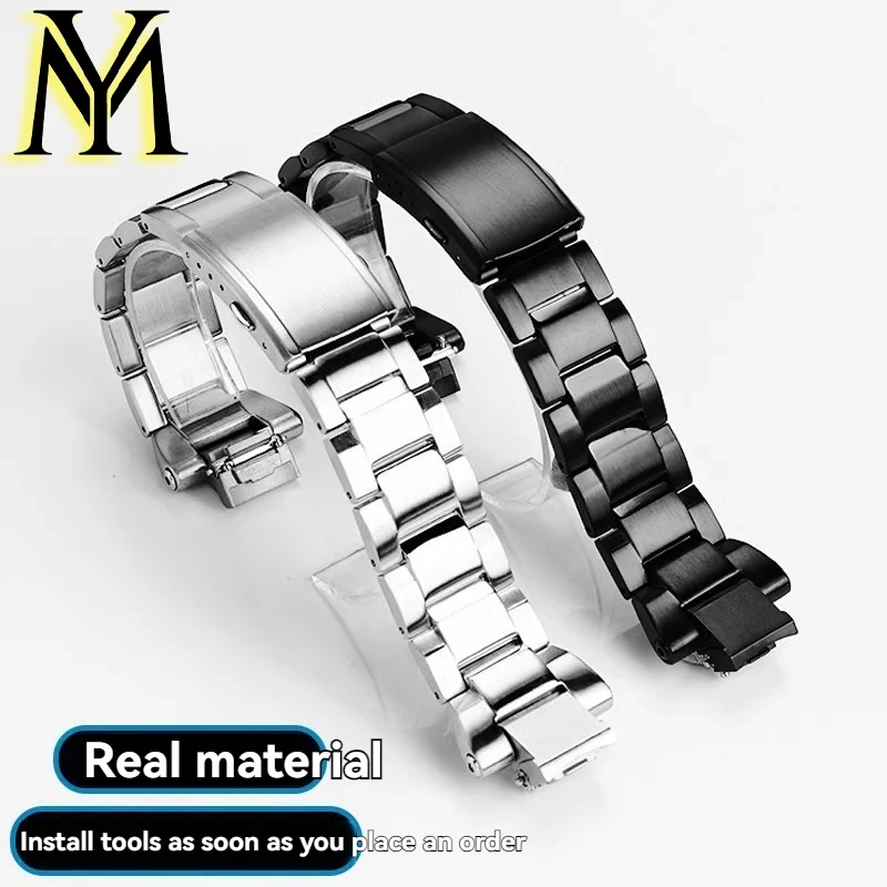 for-casio-g-shock-watch-men's-steel-heart-gst-b400-1a-convex-watchband-new-watch-straps-wristband-high-quality-stainless-steel