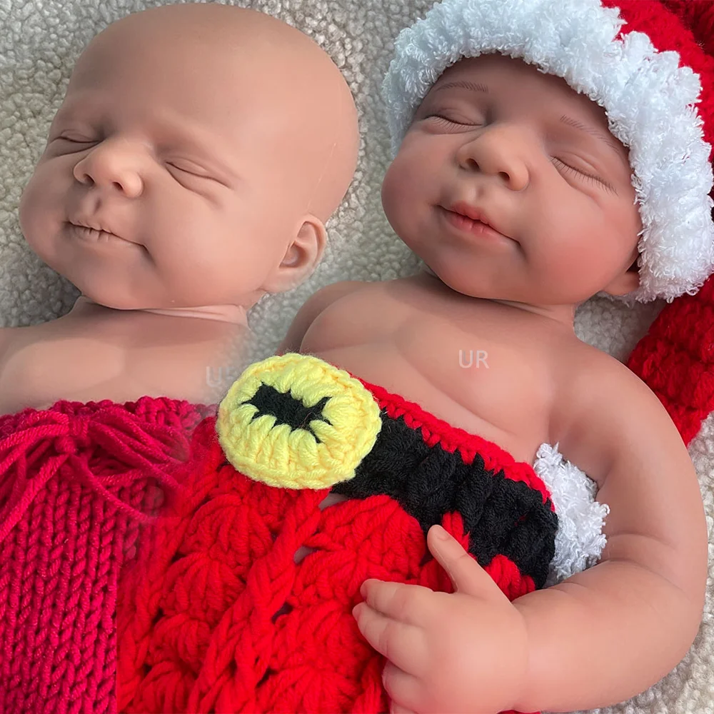 Painted Handmade Fake Newborn Baby Boy Toys Collectibles for Kids Parents Artist 46cm Soft Full Body Silicone Reborn Doll