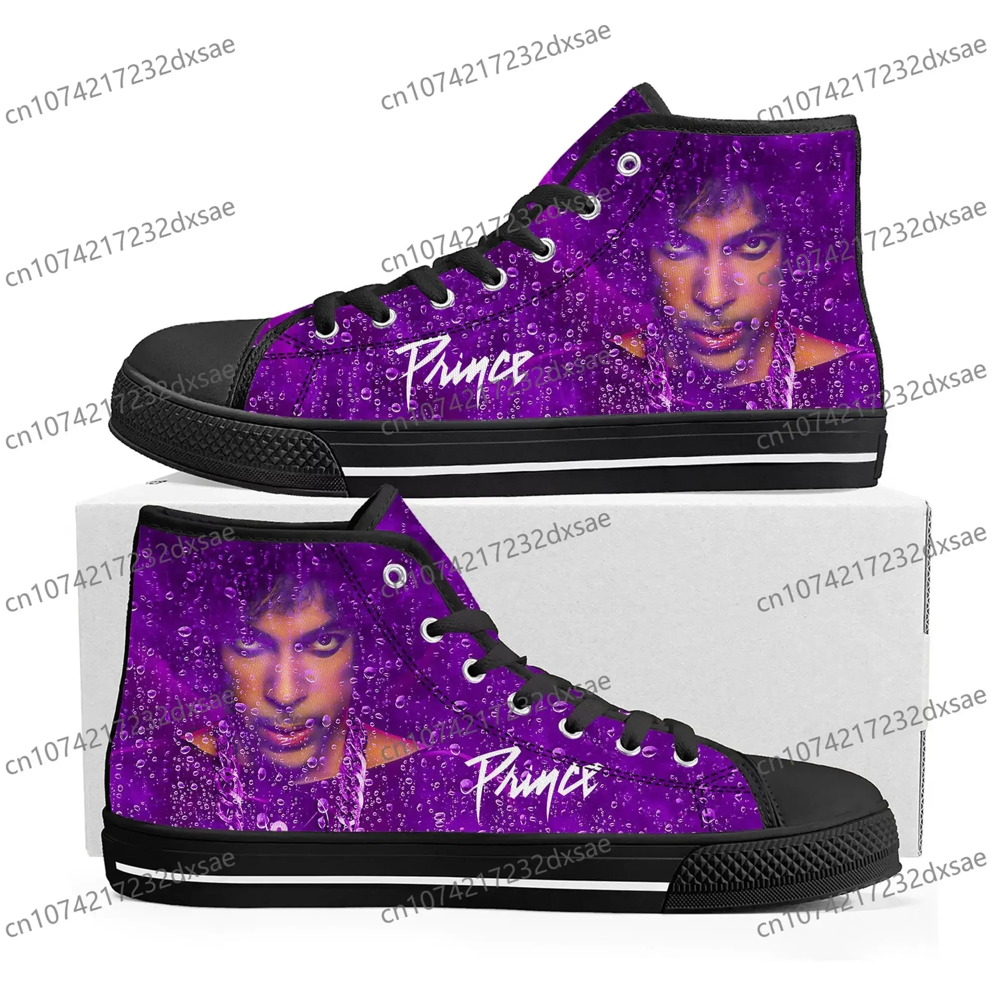 Music Singer Prince Rogers Nelson Purple Rain Men Women Breathable Sneakers Casual Cloth 3D Print High Top Canvas Fashion Shoes