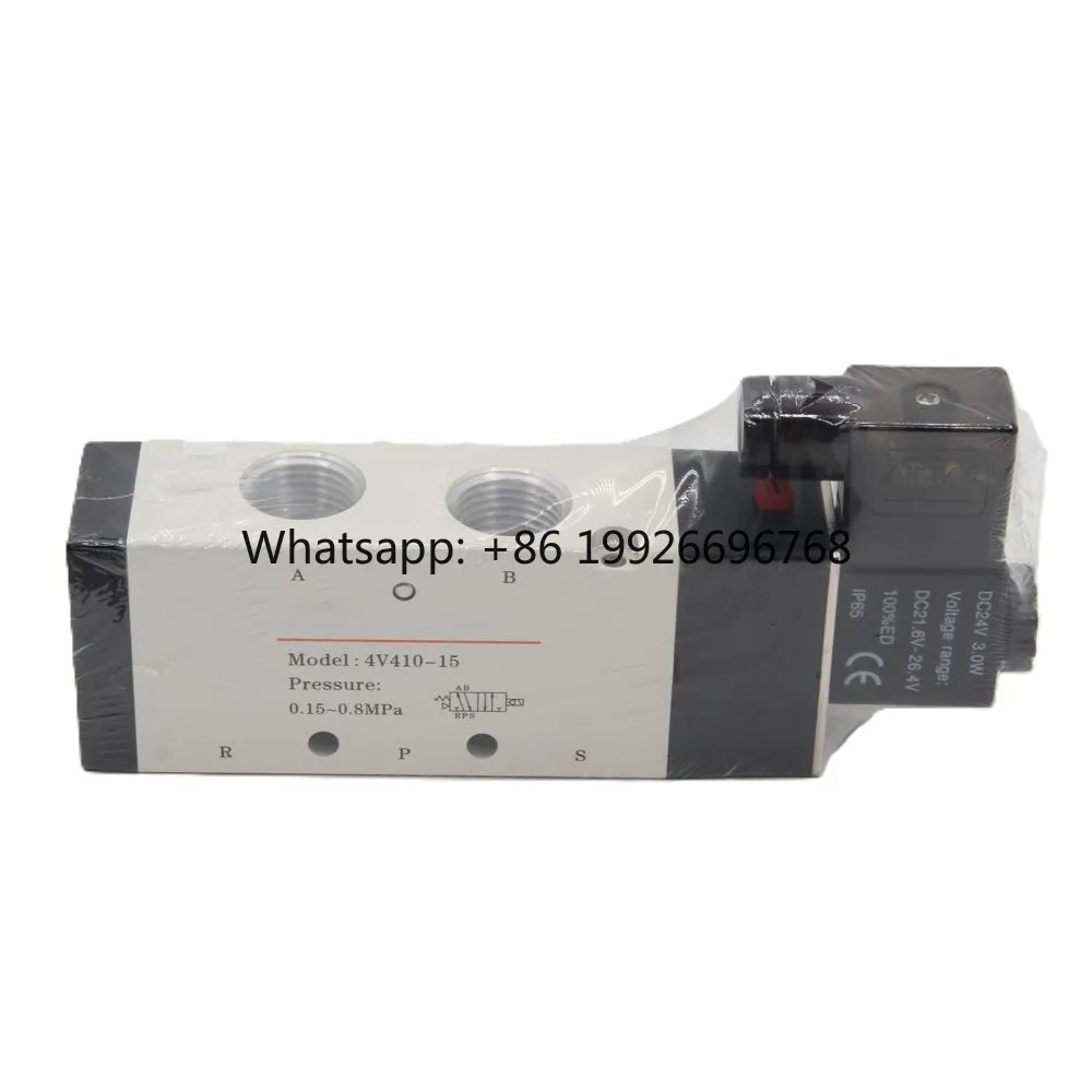 Original Single Coil Pilot-Operated 2 Position Connection Type Solenoid Valve 4V410-15 Pneumatic Reversing Valve