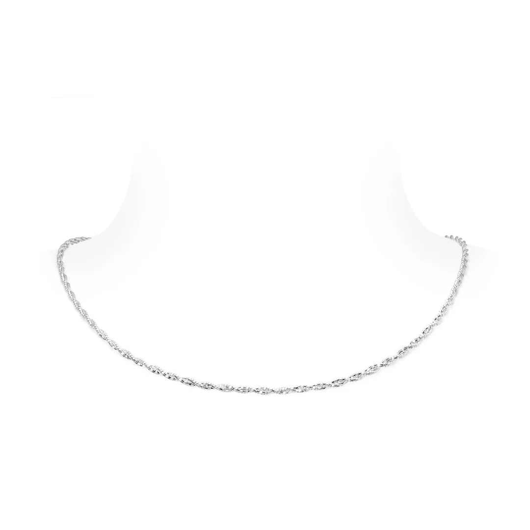 New S925 Silver High Carbon Diamond Italian Craft Simple Activity Versatile Girls Fried Dough Twists Chain Wedding Jewelry