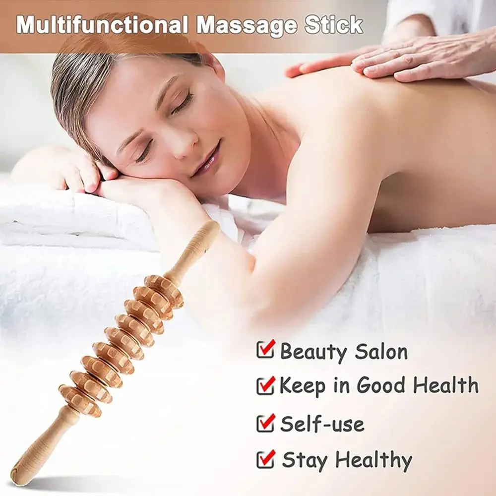 Wooden Massager Set Home Sports Outdoor Set Fitness Tools Yoga Supplies