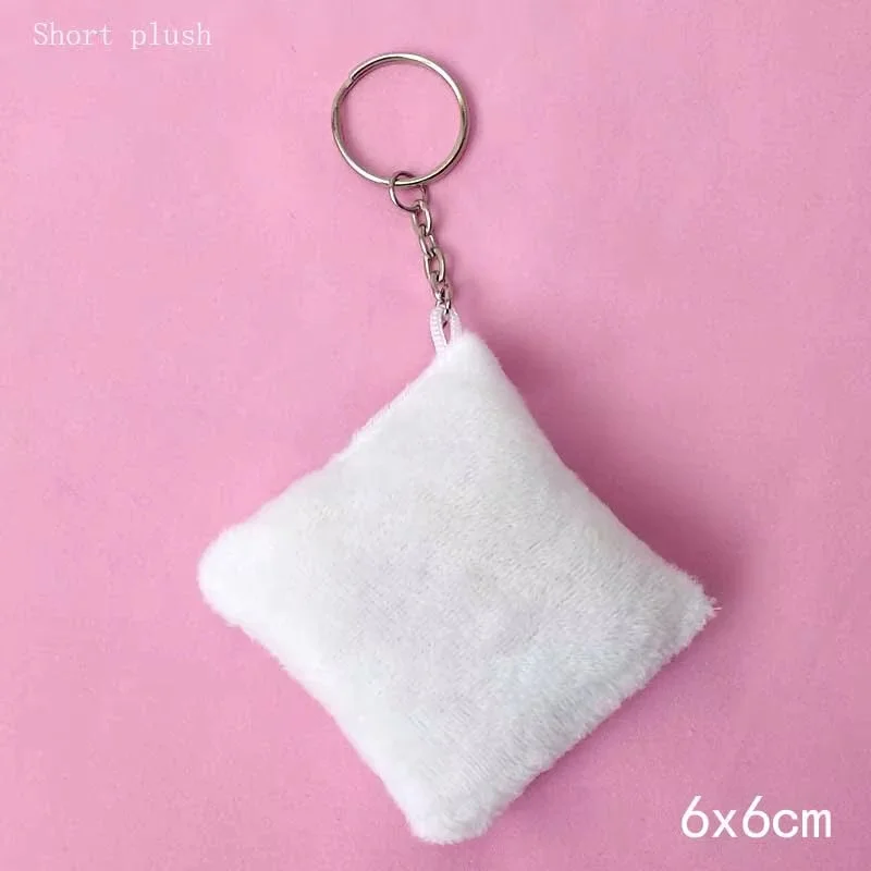 15pcs Peach Skin Cloth Suede Fabric Sublimation Key Rings Blank Keychains DIY Heat Transfer Printing Consumables for Crafts
