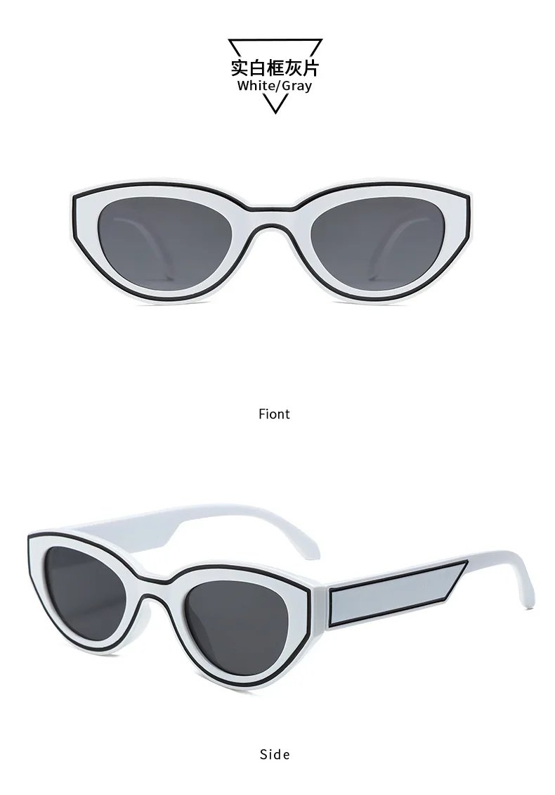 Neue Ankunft Platz Cat Eye Sonnenbrille Frauen Oval Vintage Marke Elliptische Sonnenbrille für Weibliche Shades Männliche Brillen Sonnenbrillen – Detail 14