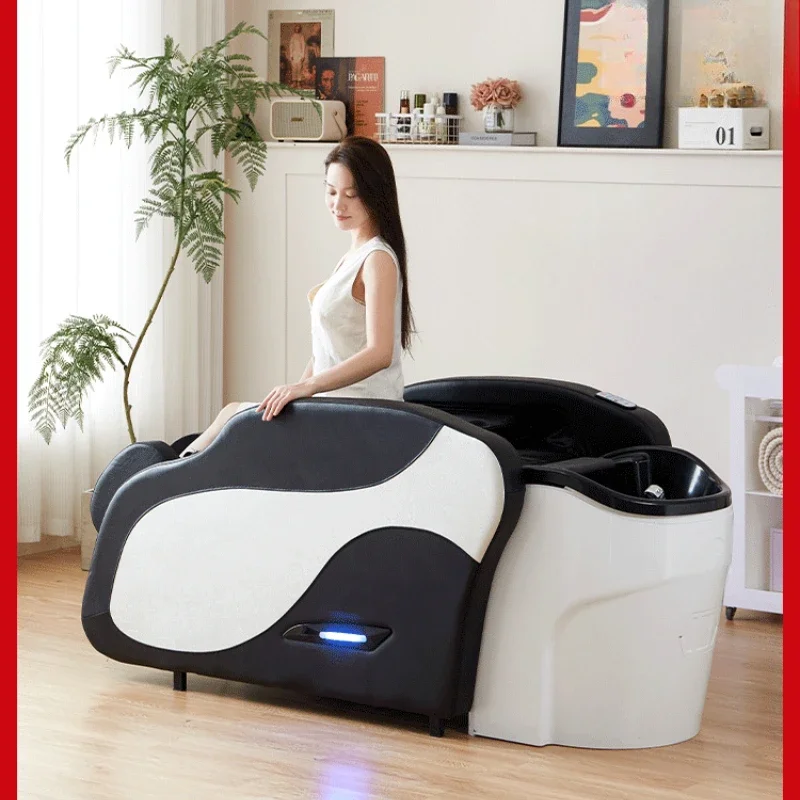 Electric massage shampoo bed with water heater, water circulation fumigation barber shop hair salon special head treatment bed