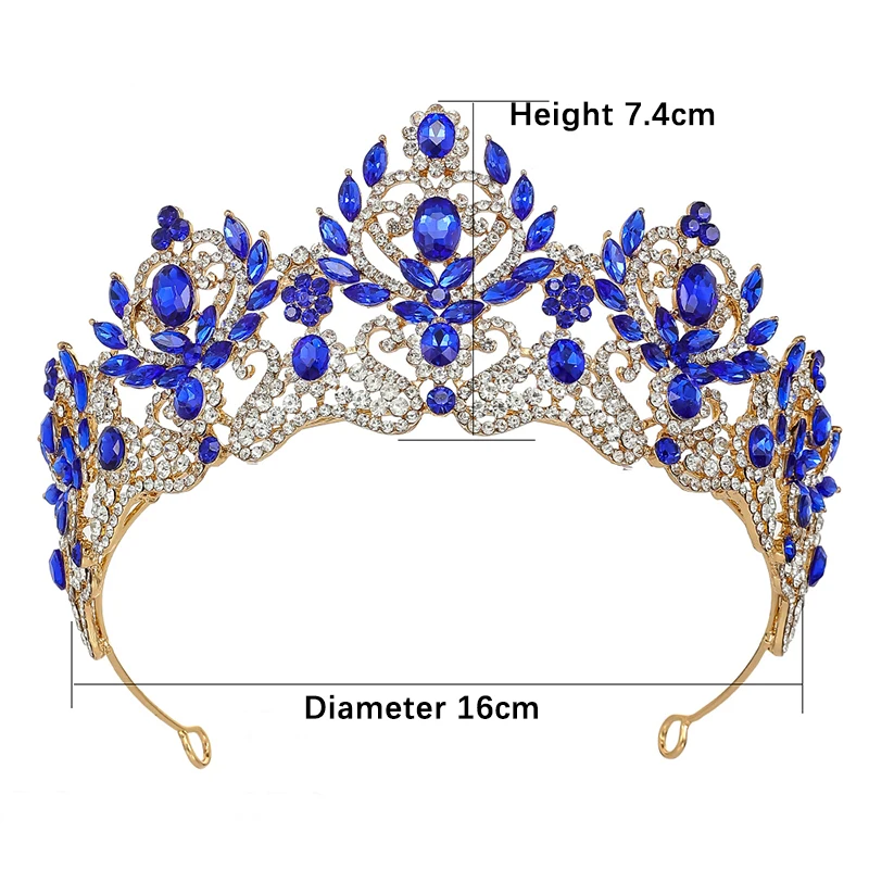 Tiara de noiva de cristal barroco chique clássico luxo casamento e banquete coroa para mulheres