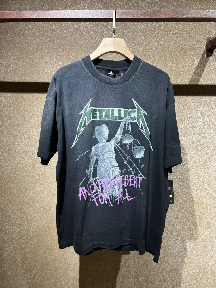 

Мужская футболка American Vintage с коротким рукавом, с принтом Статуи Справедливости, в стиле ретро, свободного кроя, из полиэстера, летняя, модная