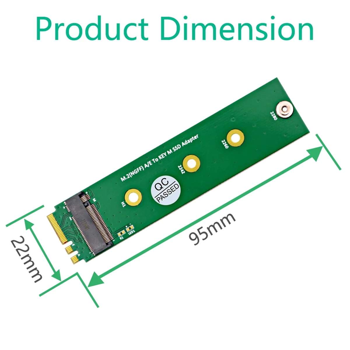 

HOT SALE M.2 NGFF A/E to Key-M SSD Adapter Converter M.2 A+E to M2 NVME SSD Riser Board Support 2230 2242 2260 2280 M2 SSD