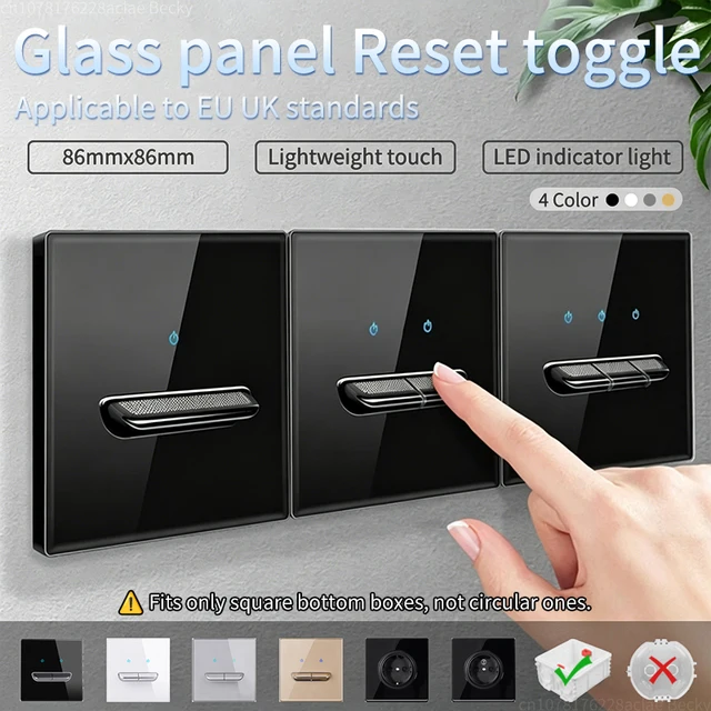 Panel szklany Przełącznik ścienny LED Europejskie gniazdo 16a Retro Przełącznik światła EU UK Standardowe 2-drożne gniazdo 1-4gang USB Dekoracja domu