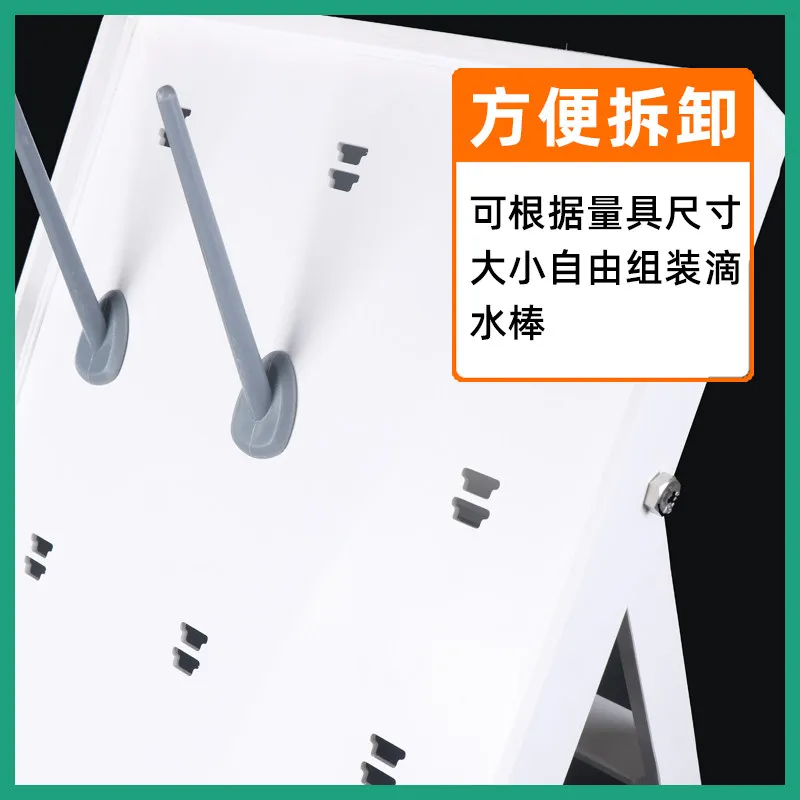 Laboratory PP Drip Draining Rack, Glassware Air Dry Holder for Beaker Conical Flask Volumetric Bottle, 12 to 30 Pegs Optional