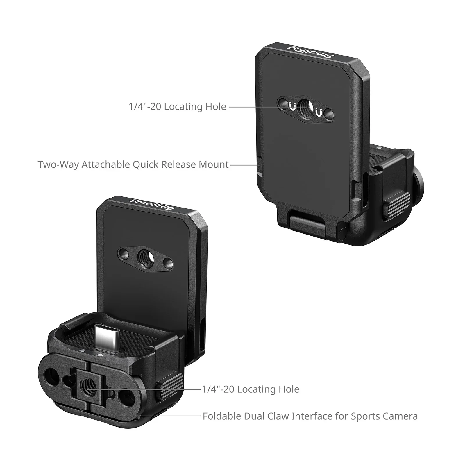 smallrig-6359-osmo-pocket-4-3用-クイックリリースバックプレート-usb-c充電データ-コールドシュー-arca-swissマウント