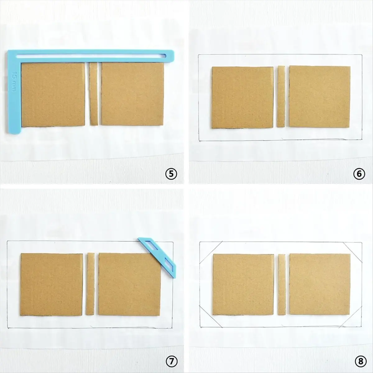 AT16 6Pcs Bookbinding Easy Scrapbooking Tool for , Great Stencils and Cutter Guide Kit Can Be Made Into Notebook Pink