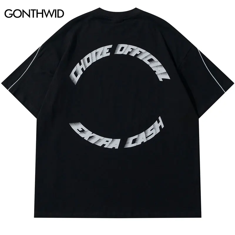 Hip Hop Oversize Men T-Shirt Streetwear Letter Symbol Printed Line Designer T Shirt 2023 Harajuku Tshirt Short Sleeve Tops